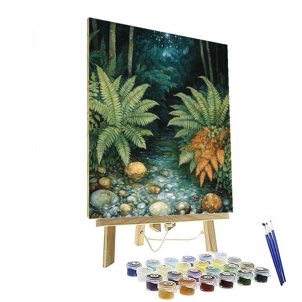 Millais Inspired Stream And Ferns DIY paint by numbers