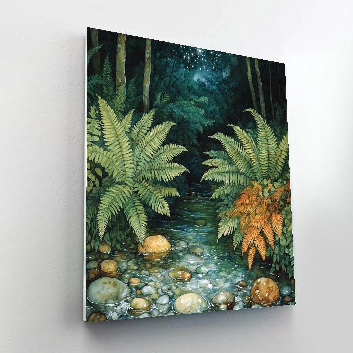 Millais Inspired Stream And Ferns DIY paint by numbers