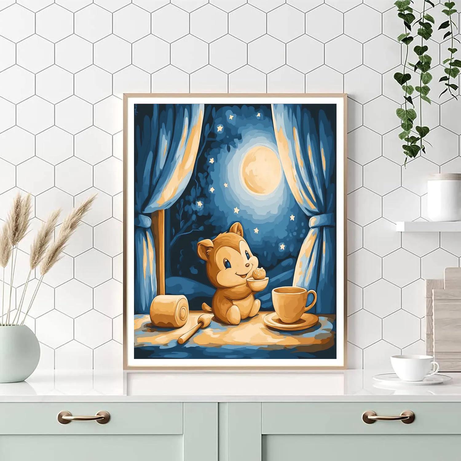 Gus The Mouse Midnight Munch Disney Inspired Number painting