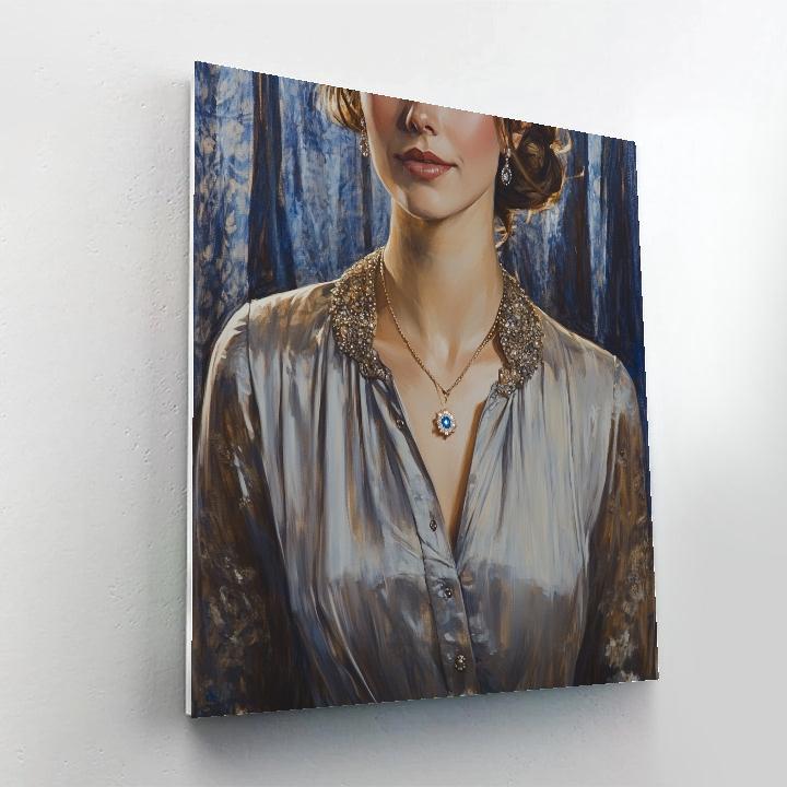 Sargent Inspired Silk Portrait With Comet Pin paint by numbers