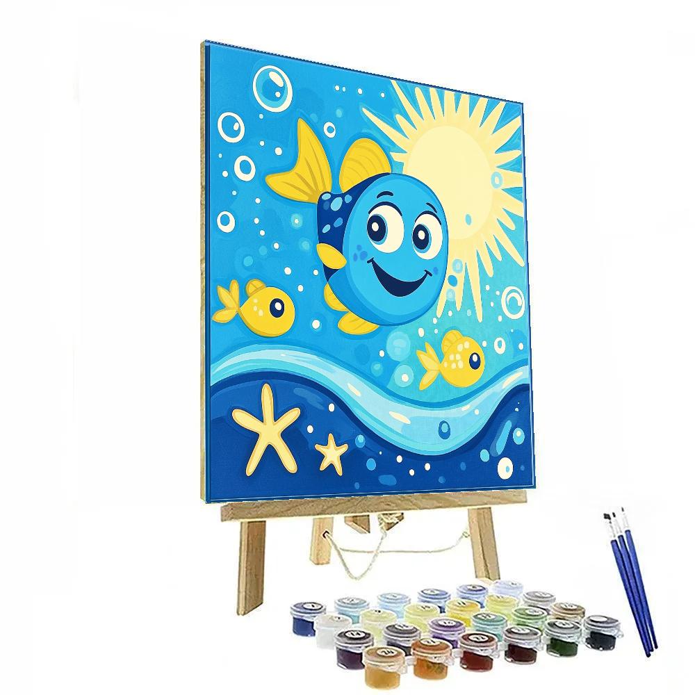 Dory Ocean Wave Greeting Disney Inspired Painting by numbers kit