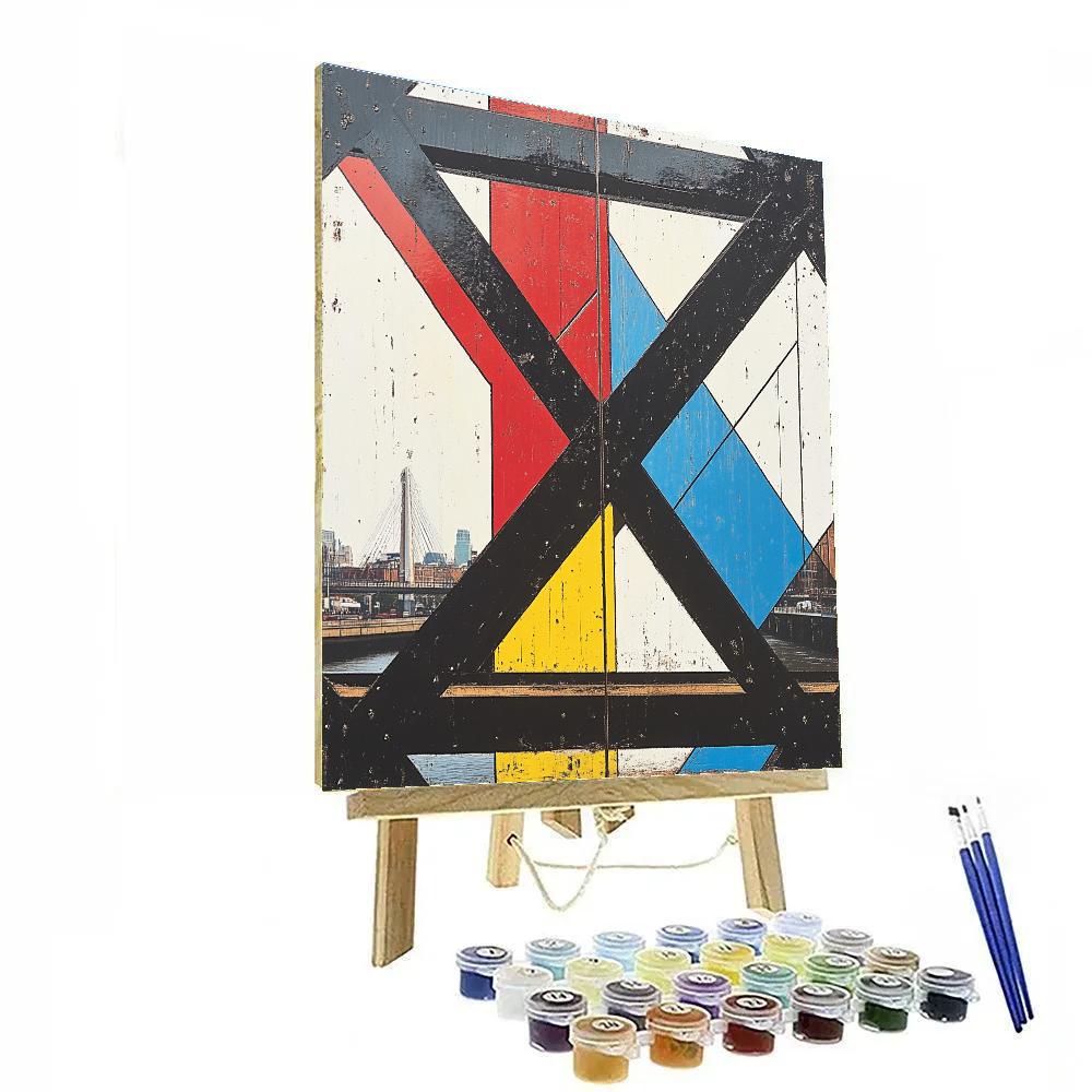 Mondrian Inspired Bridge Grid Paint by numbers kits