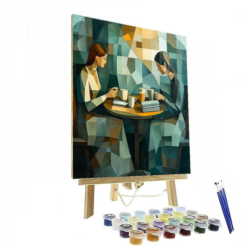 Picasso Inspired Cubist Cafe Readers paint by color