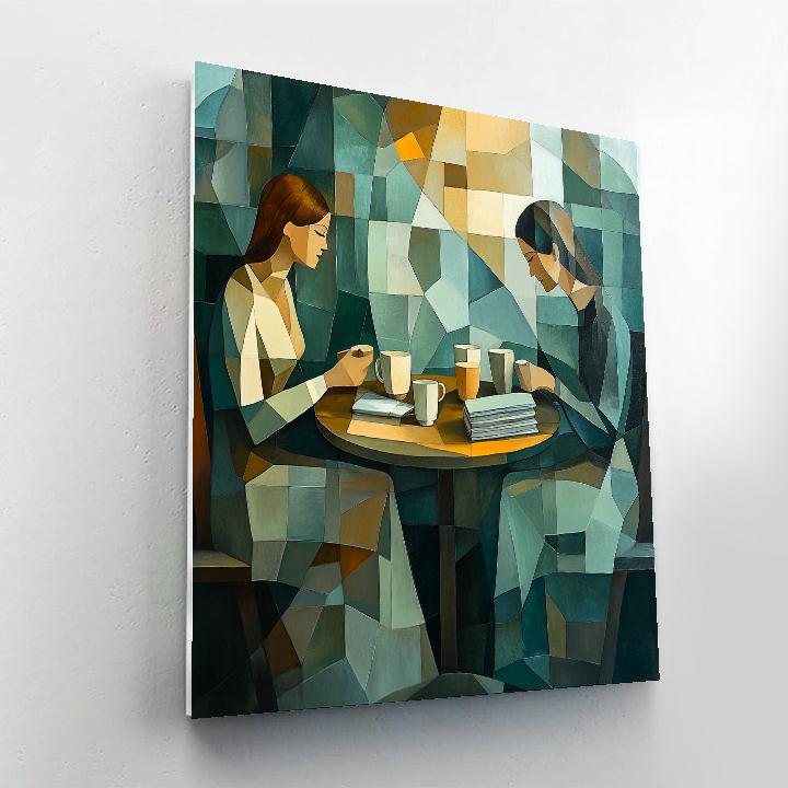Picasso Inspired Cubist Cafe Readers paint by color