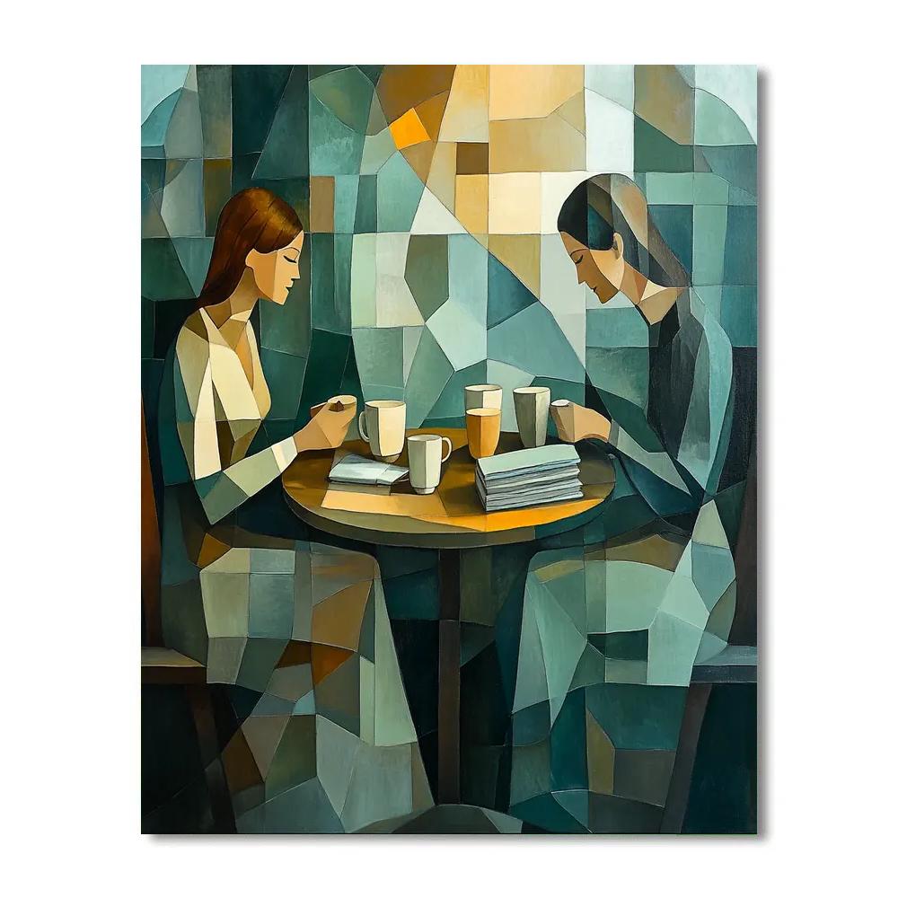 Picasso Inspired Cubist Cafe Readers paint by color