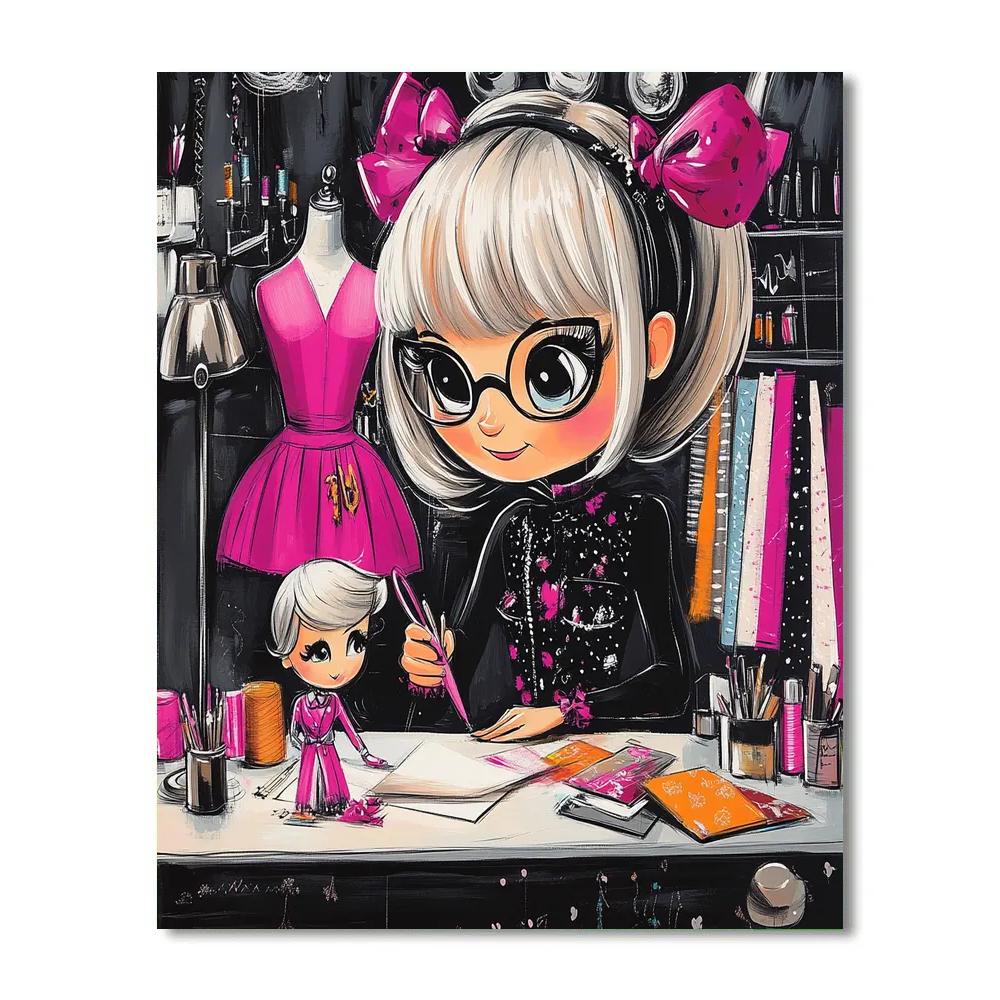 Edna Mode Design Sketch Disney Inspired paint by number