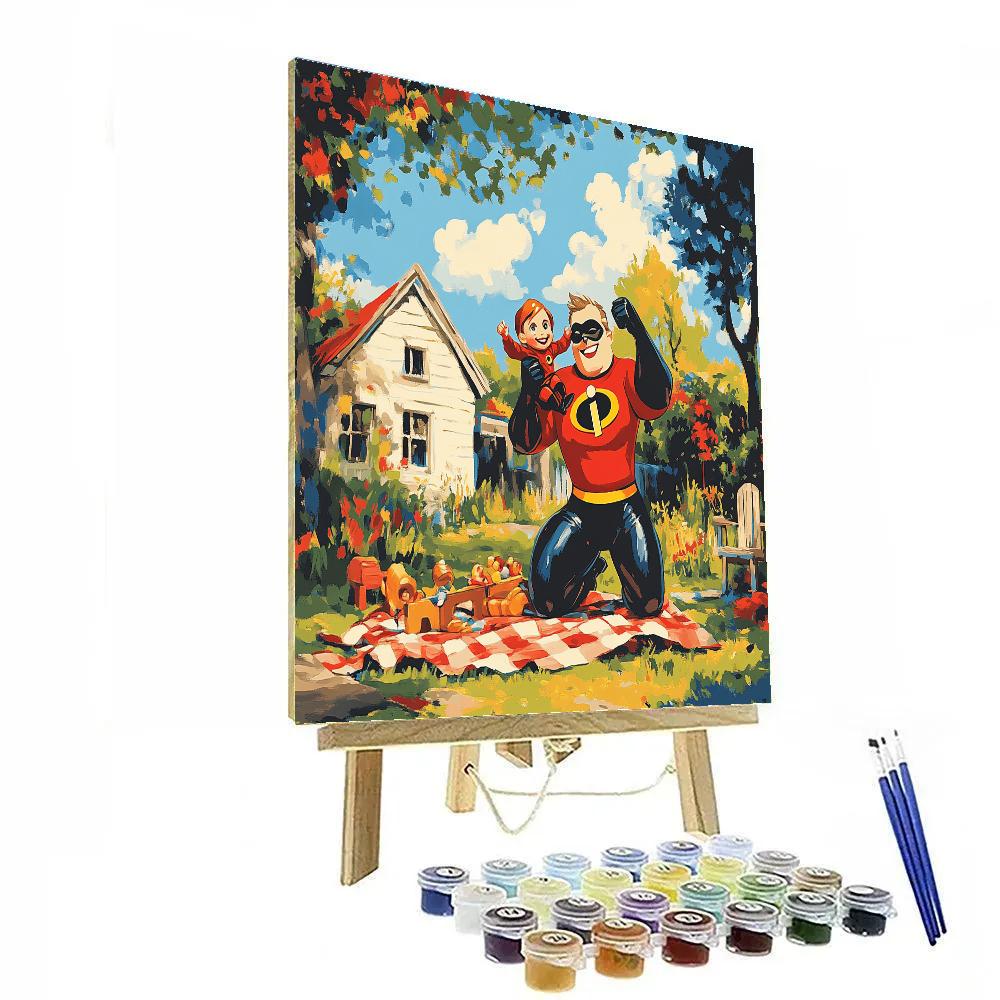 Mr Incredible Family Lift Disney Inspired paint by number