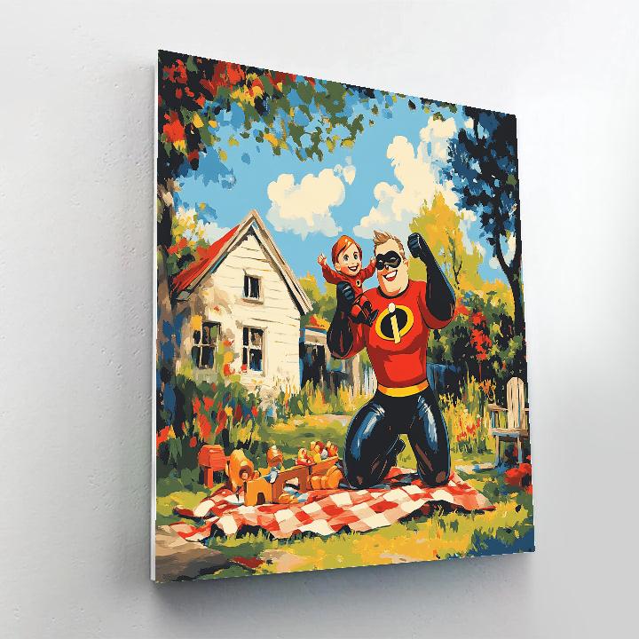 Mr Incredible Family Lift Disney Inspired paint by number
