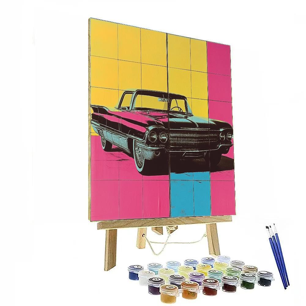 Warhol Inspired Pop Vintage Car Number painting