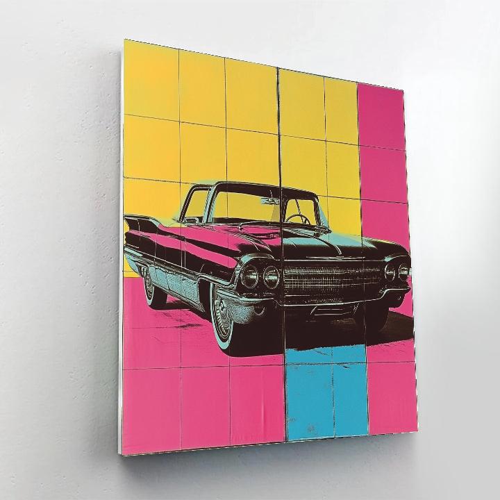 Warhol Inspired Pop Vintage Car Number painting