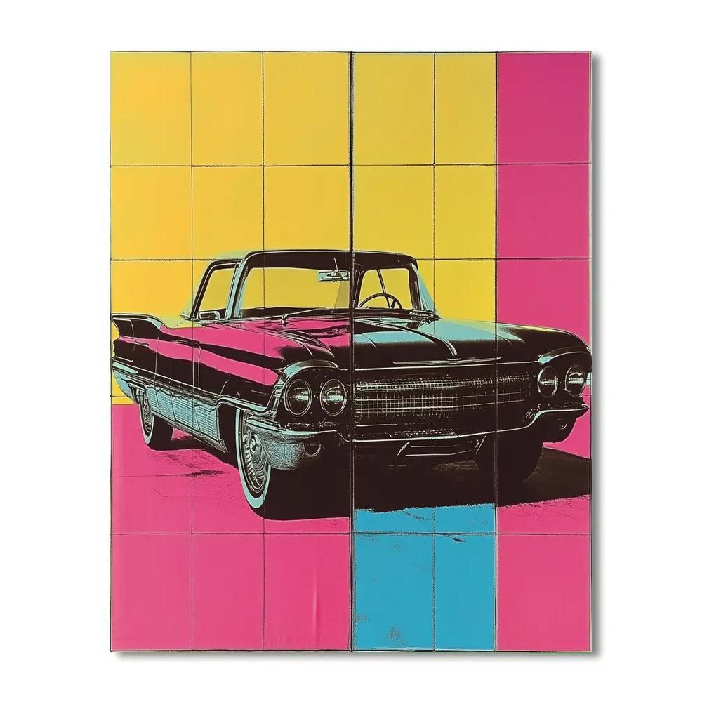 Warhol Inspired Pop Vintage Car Number painting