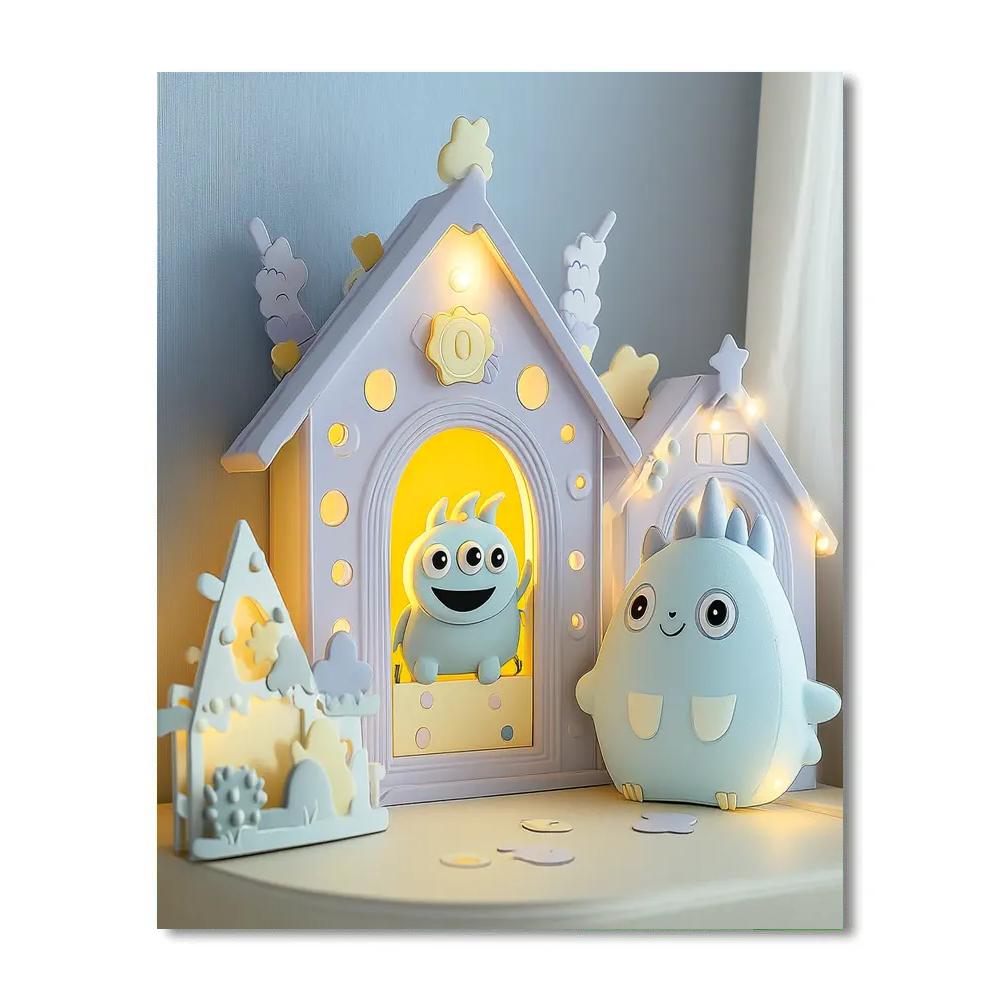 Boo And Mike Monster Doorway Disney Inspired Painting by numbers kit