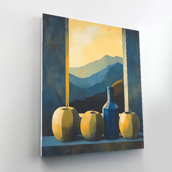 Cezanne Inspired Apples And Blue Bottle DIY paint by numbers