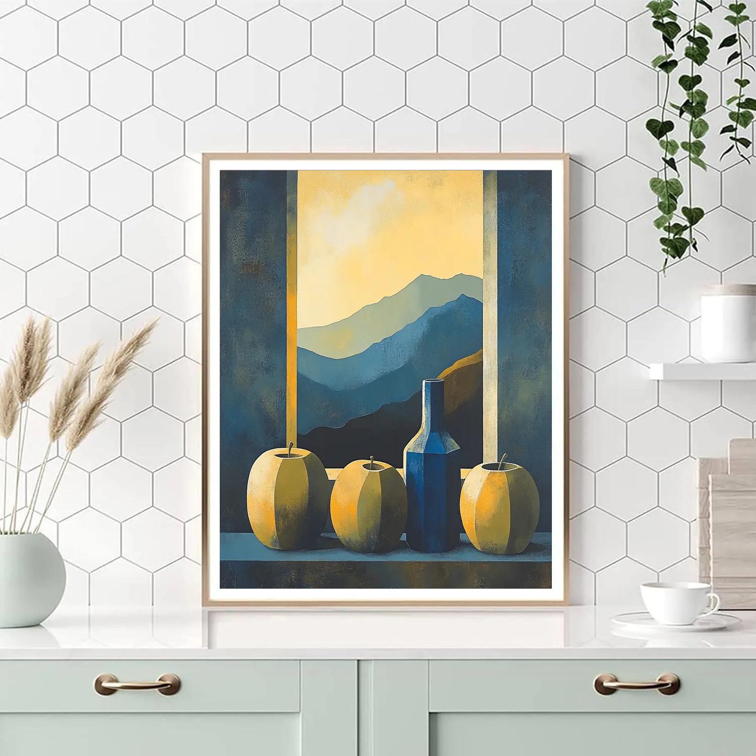 Cezanne Inspired Apples And Blue Bottle DIY paint by numbers