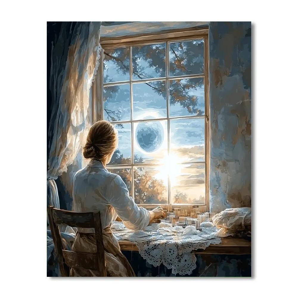 Vermeer Inspired Lace And Morning Planet paint by number