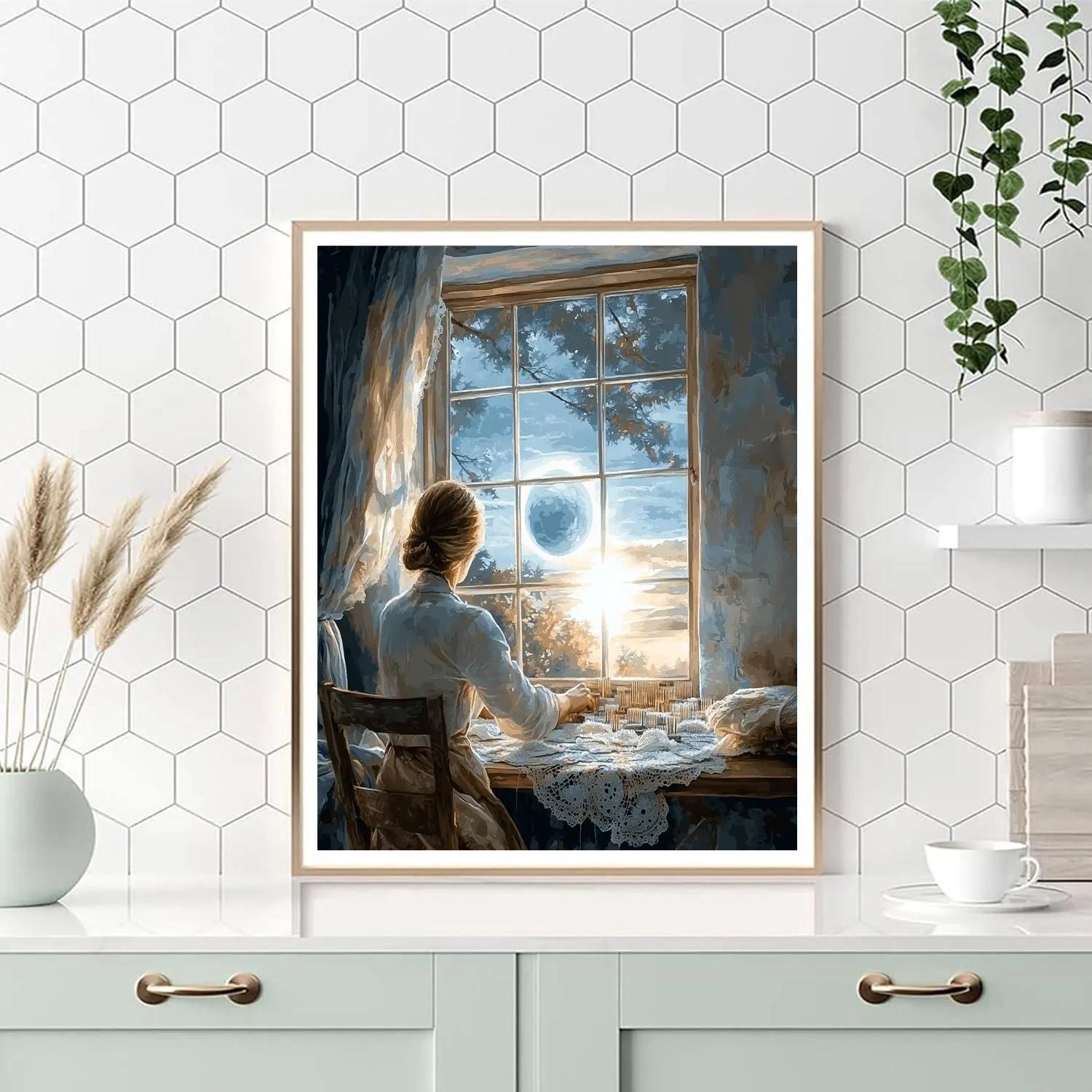 Vermeer Inspired Lace And Morning Planet paint by number