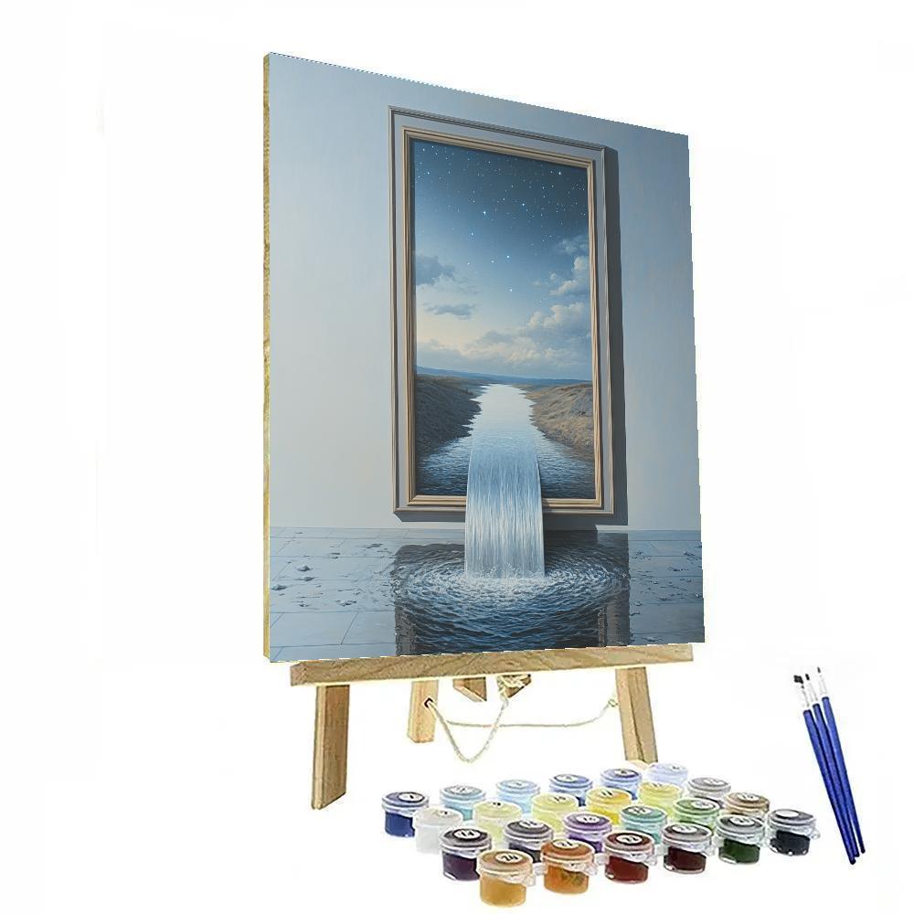 Magritte Inspired Window Of Rivers DIY paint by numbers