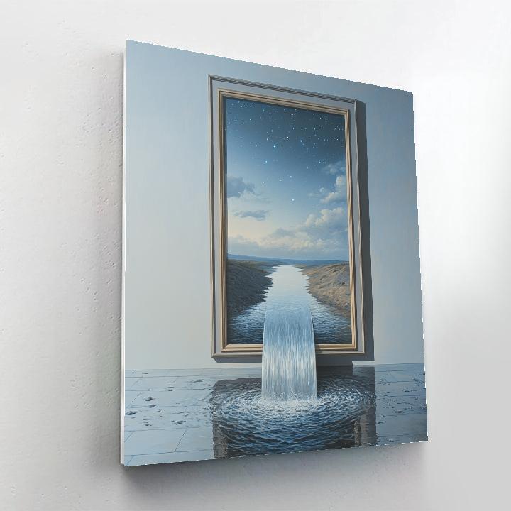 Magritte Inspired Window Of Rivers DIY paint by numbers