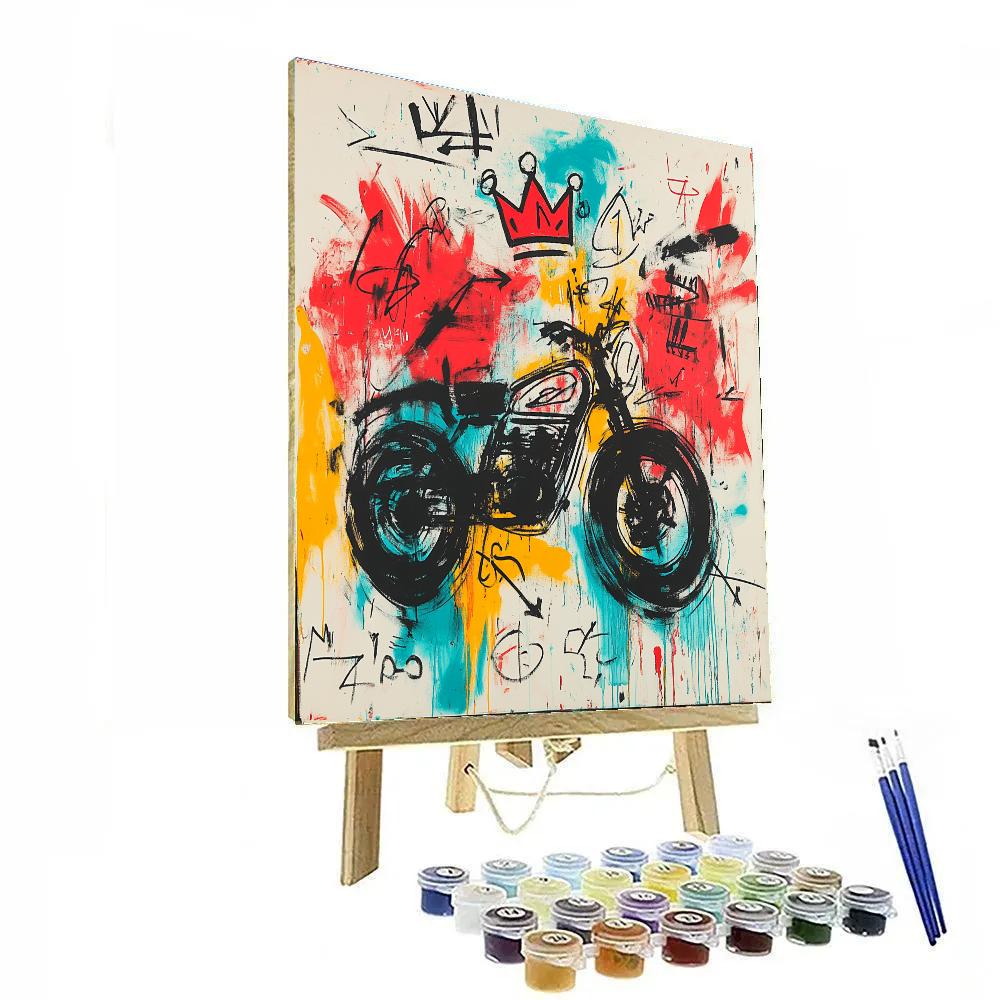 Basquiat Inspired Motorcycle Diagram DIY paint by numbers