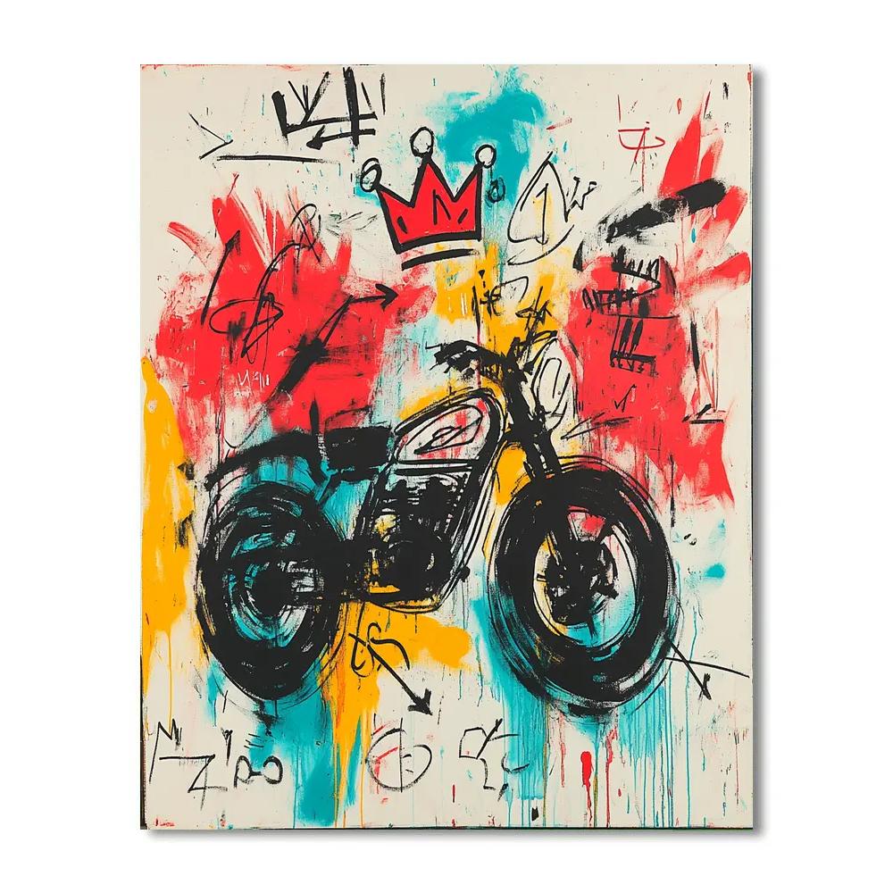 Basquiat Inspired Motorcycle Diagram DIY paint by numbers