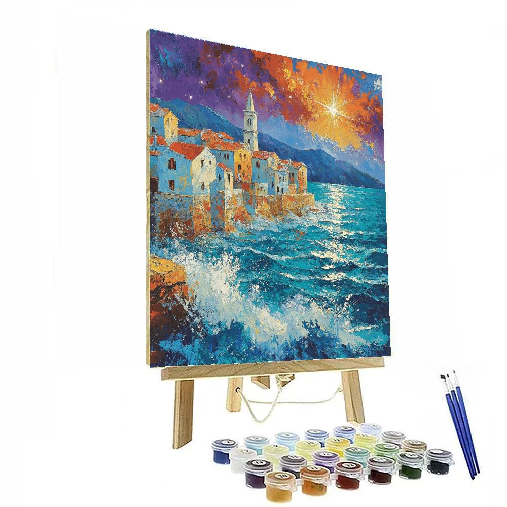 Kokoschka Inspired Gale Over Bay Painting by numbers kit