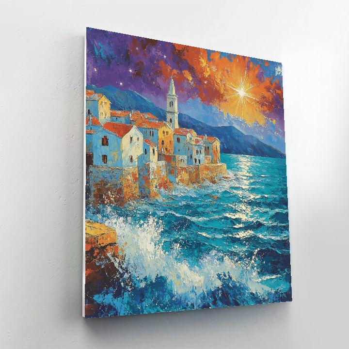 Kokoschka Inspired Gale Over Bay Painting by numbers kit