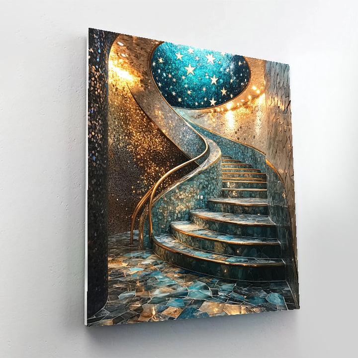Gaudí Inspired Star Window Stairwell paint by numbers