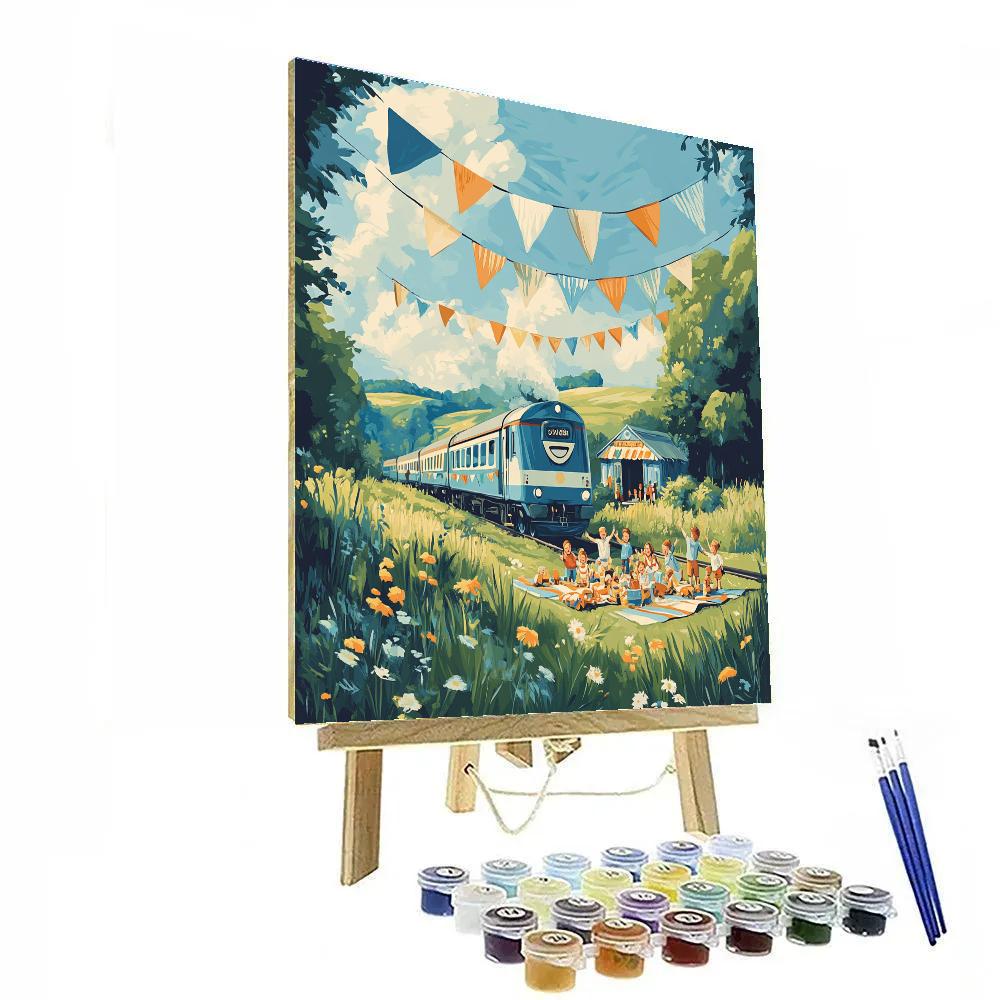 Thomas Track Picnic Disney Inspired Paint by numbers art