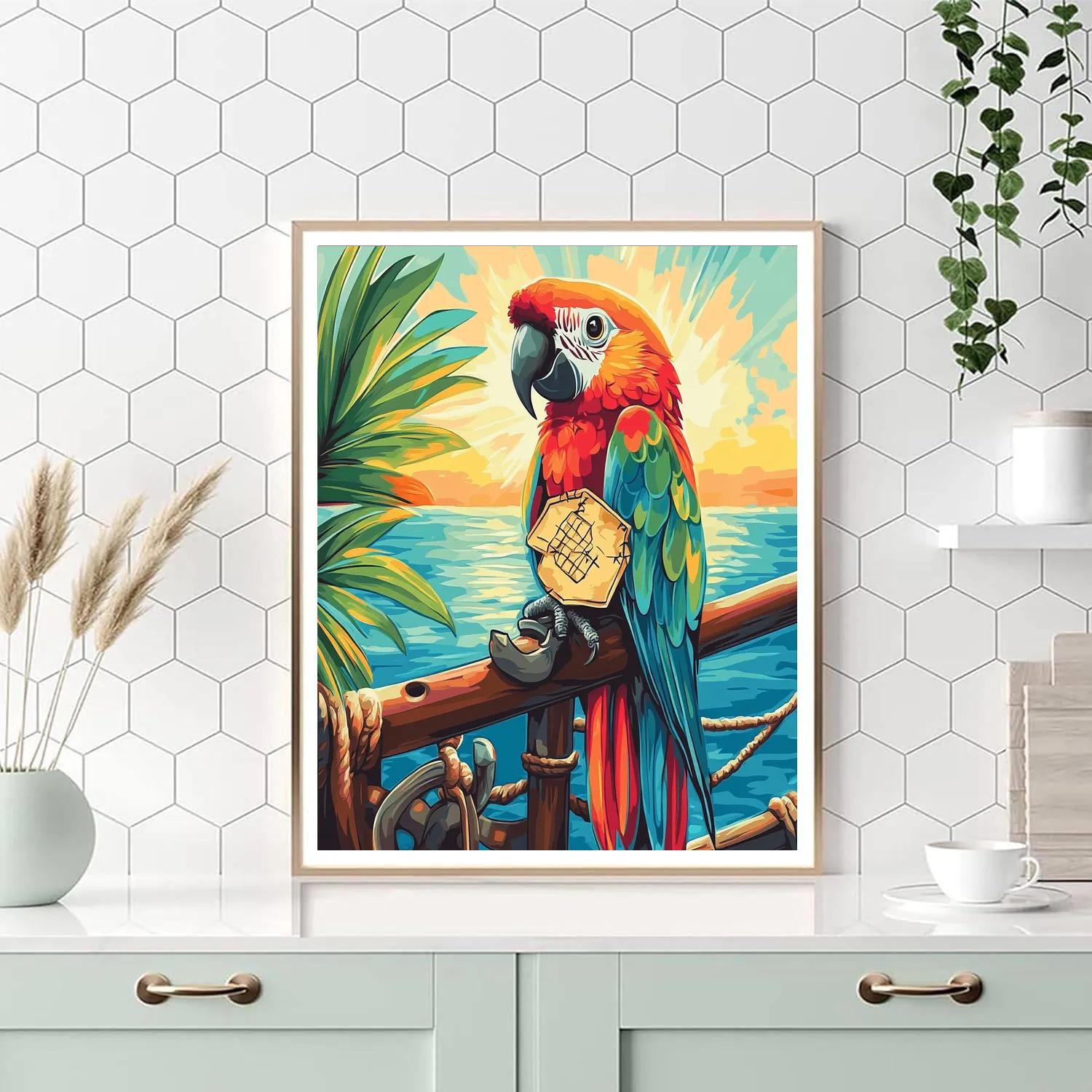 Percival The Pirate Parrot Disney Inspired DIY paint by numbers