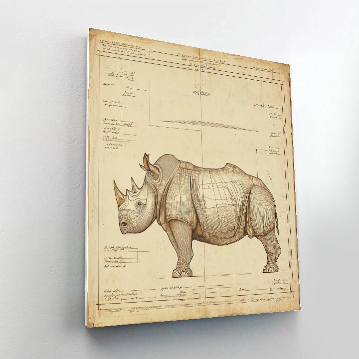 Dürer Inspired Rhinoceros And Comet DIY paint by numbers