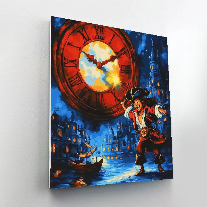Captain Hook Clocktower Tickle Disney Inspired paint by number