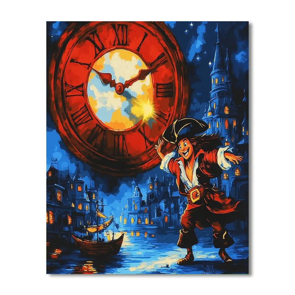 Captain Hook Clocktower Tickle Disney Inspired paint by number