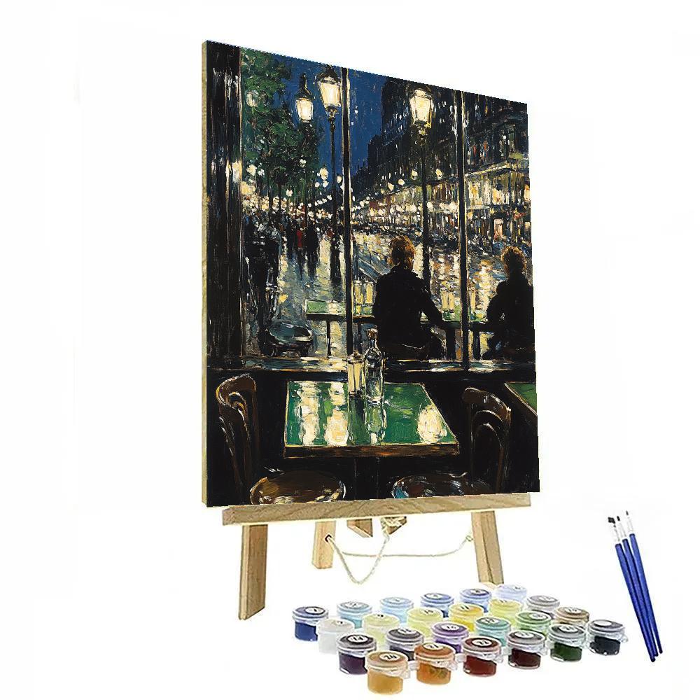 Edouard Manet Inspired Night Cafe Reflections Numbered painting kits