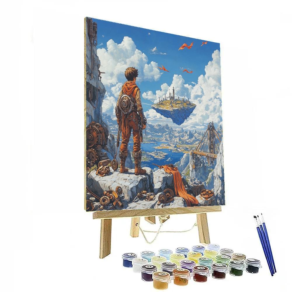 Pazu Mine Cliff View Disney Inspired paint by number