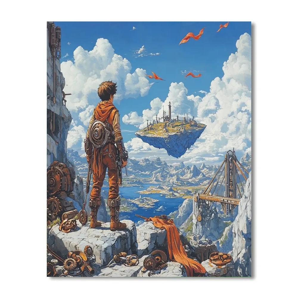 Pazu Mine Cliff View Disney Inspired paint by number