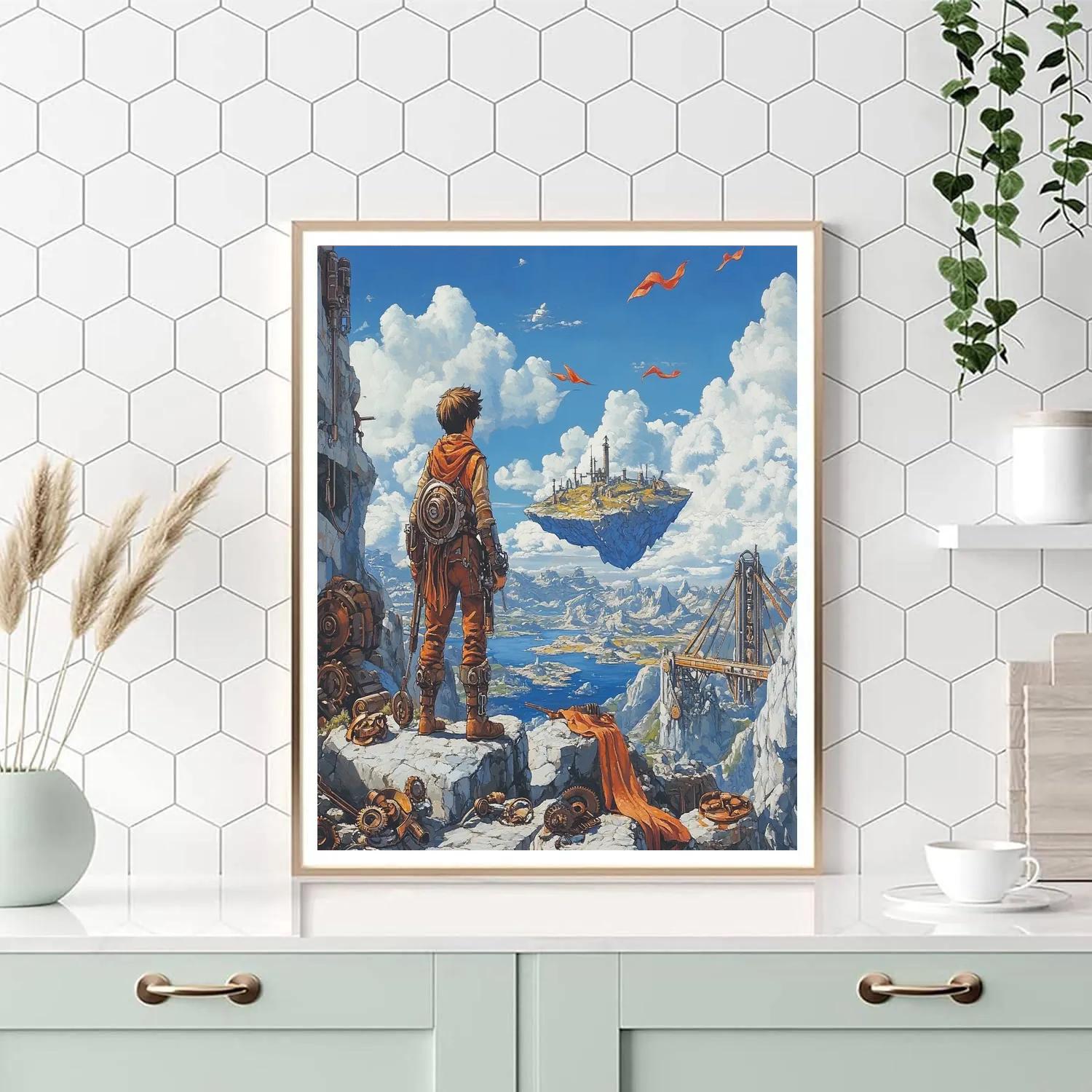 Pazu Mine Cliff View Disney Inspired paint by number