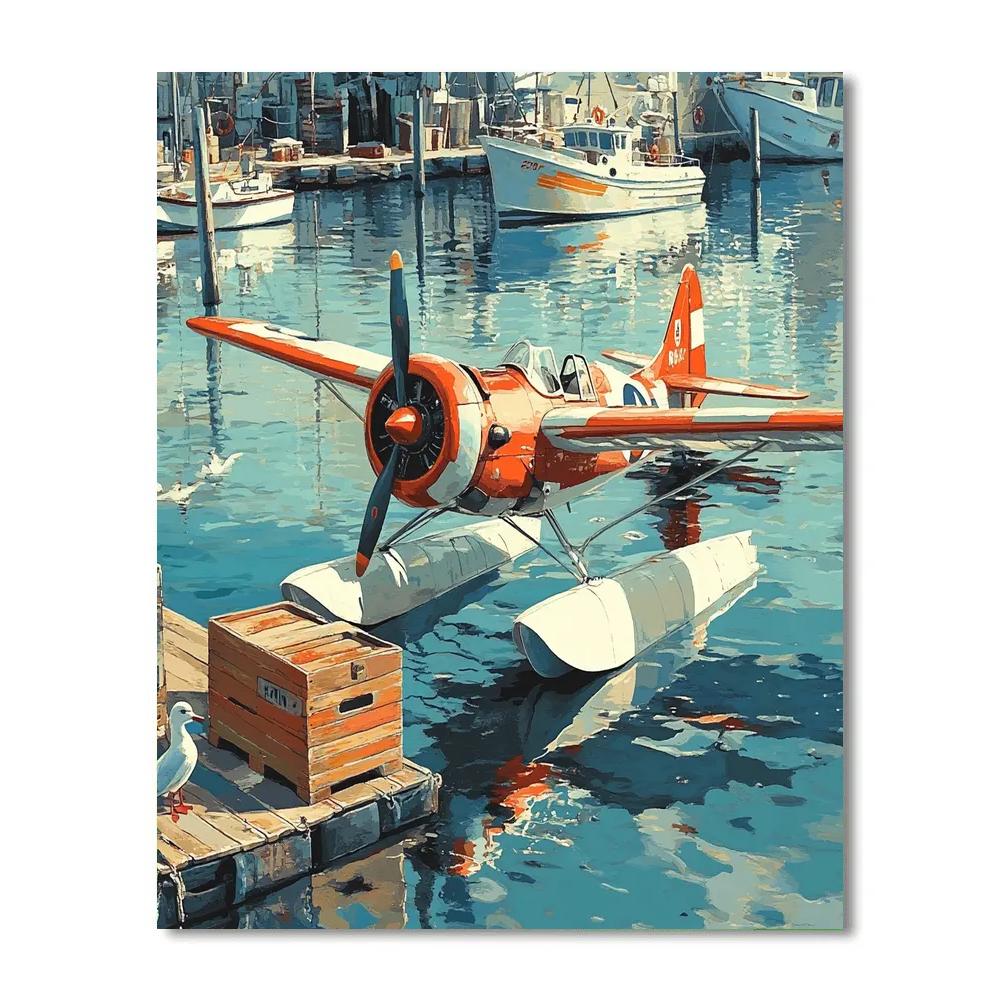 Porco Rosso Harbor Smile Disney Inspired paint by number