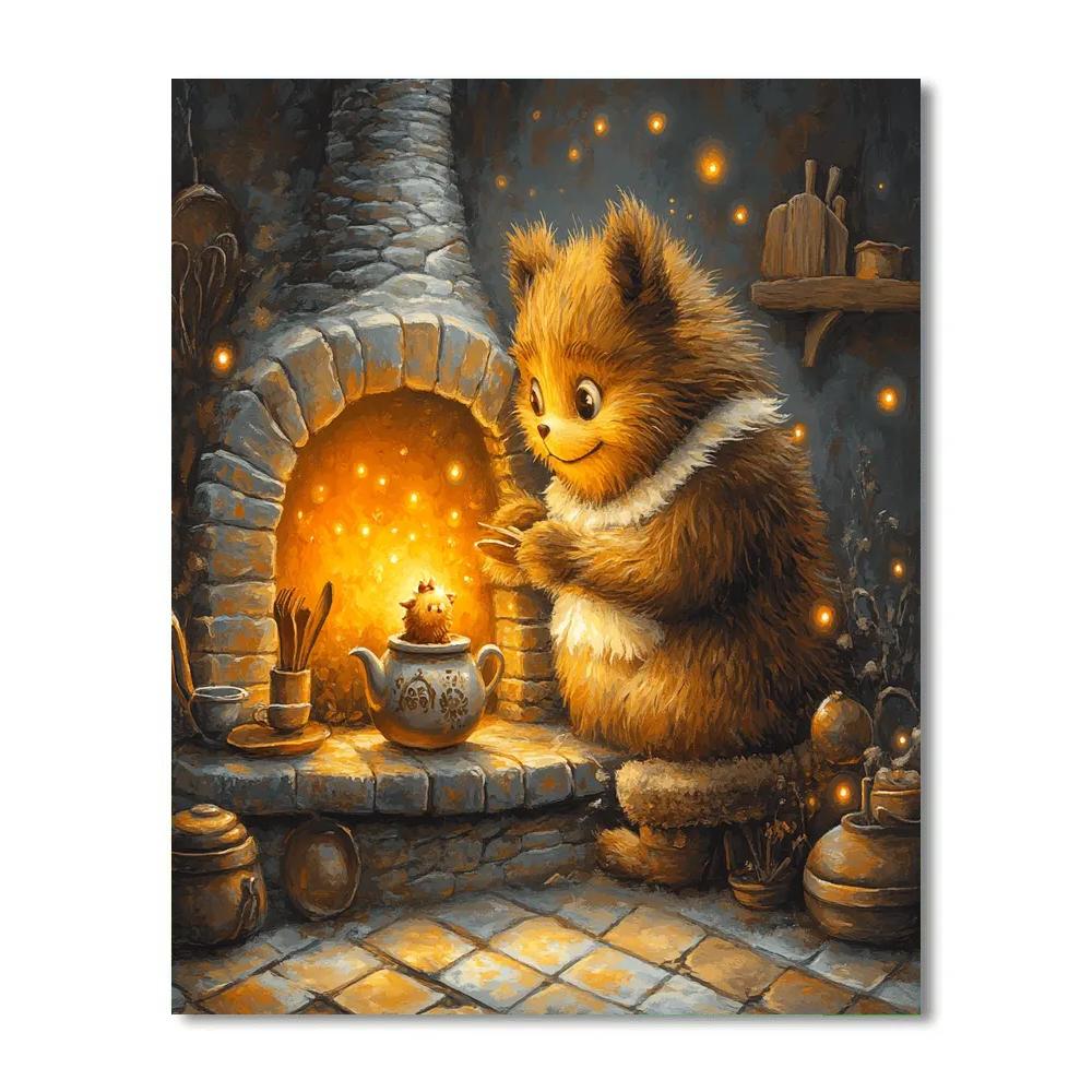 Howl And Calcifer Hearth Disney Inspired paint by number