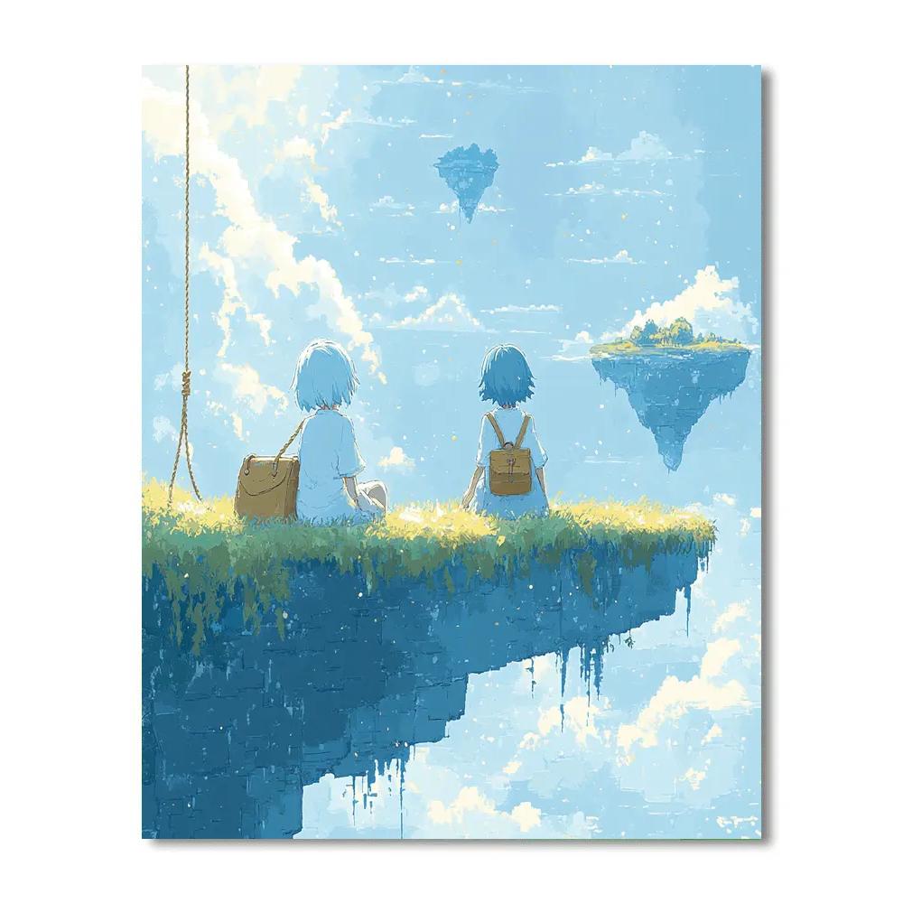 Sheeta And Pazu Friendly Talk Disney Inspired paint by color