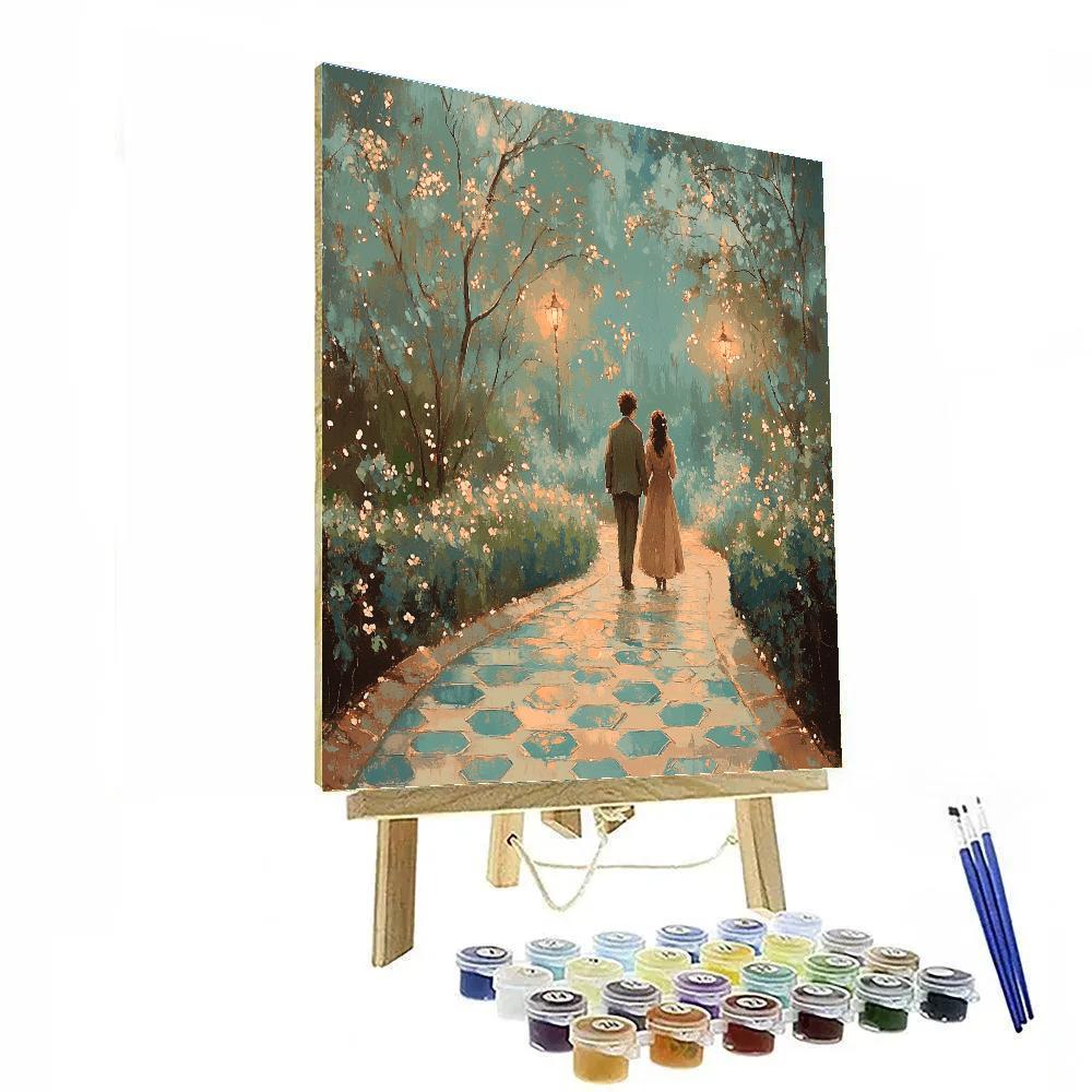 Howl And Sophie Garden Stroll Disney Inspired paint by number