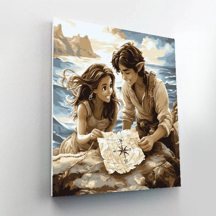 Pazu And Sheeta Map Discovery Disney Inspired Numbered painting kits