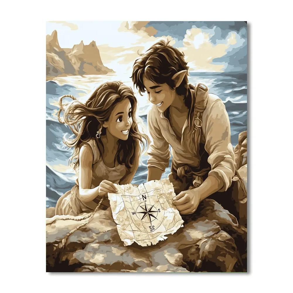 Pazu And Sheeta Map Discovery Disney Inspired Numbered painting kits