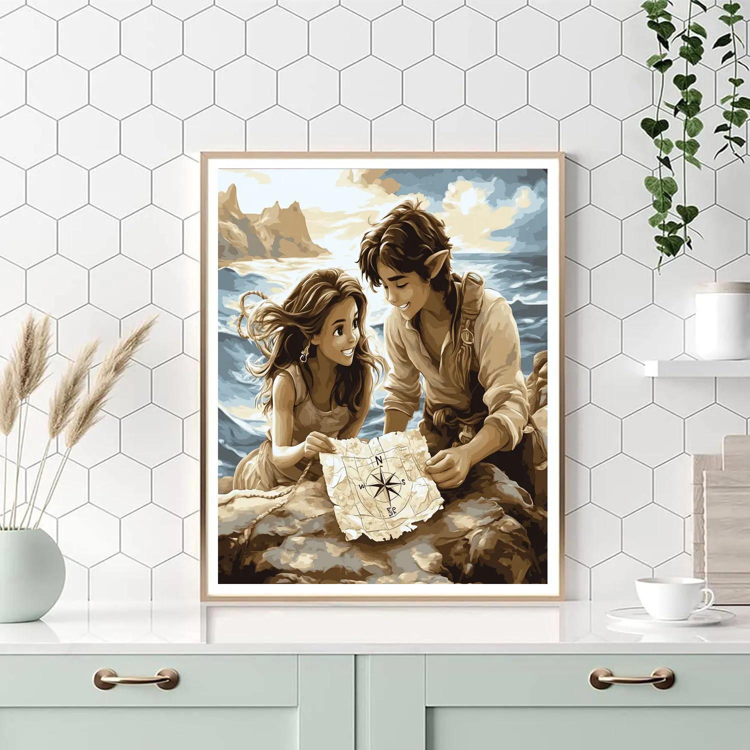 Pazu And Sheeta Map Discovery Disney Inspired Numbered painting kits