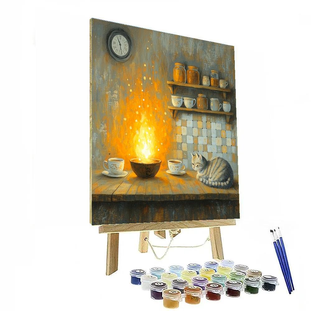 Howl Cat Calcifer Cozy Chat Disney Inspired Numbered painting kits