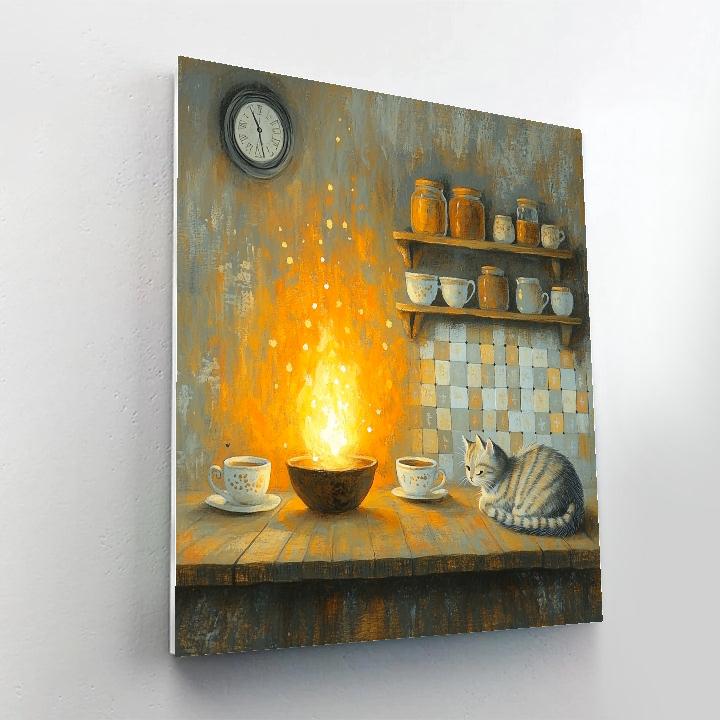 Howl Cat Calcifer Cozy Chat Disney Inspired Numbered painting kits