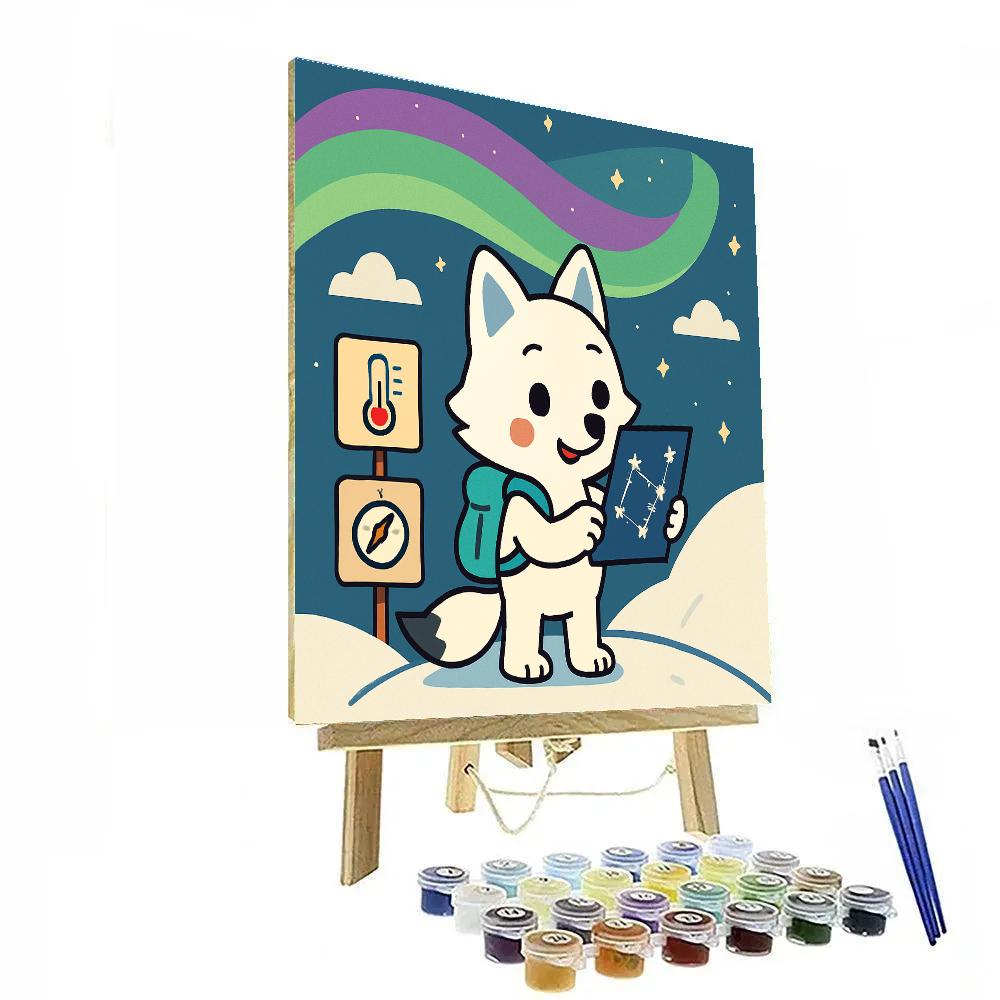 Aurora Arctic Fox Science Camp DIY paint by numbers