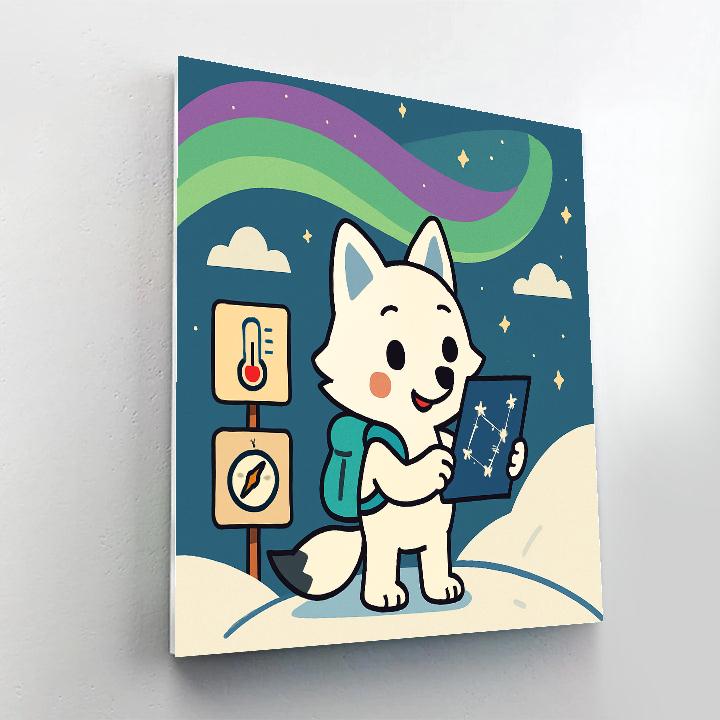 Aurora Arctic Fox Science Camp DIY paint by numbers