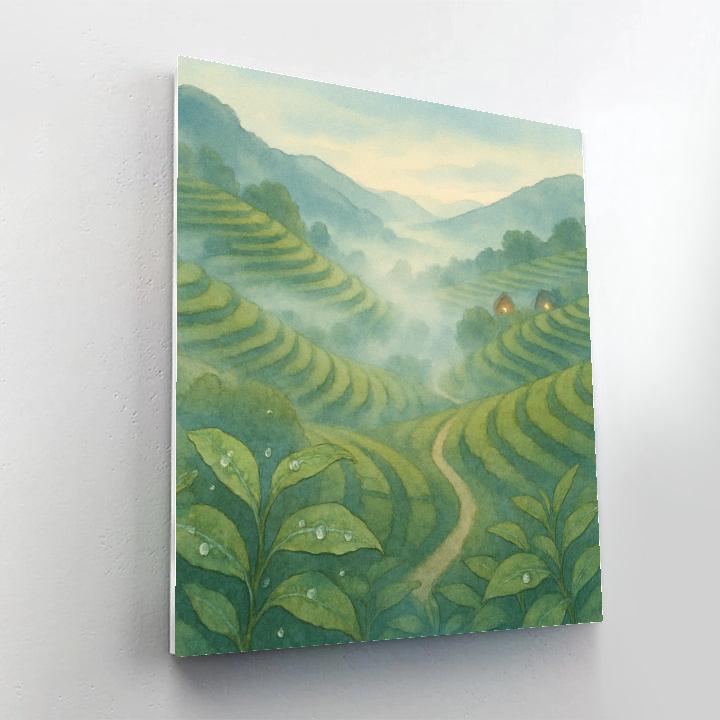 Pearl Mist Over The Terraced Tea Hills Paint by numbers kits