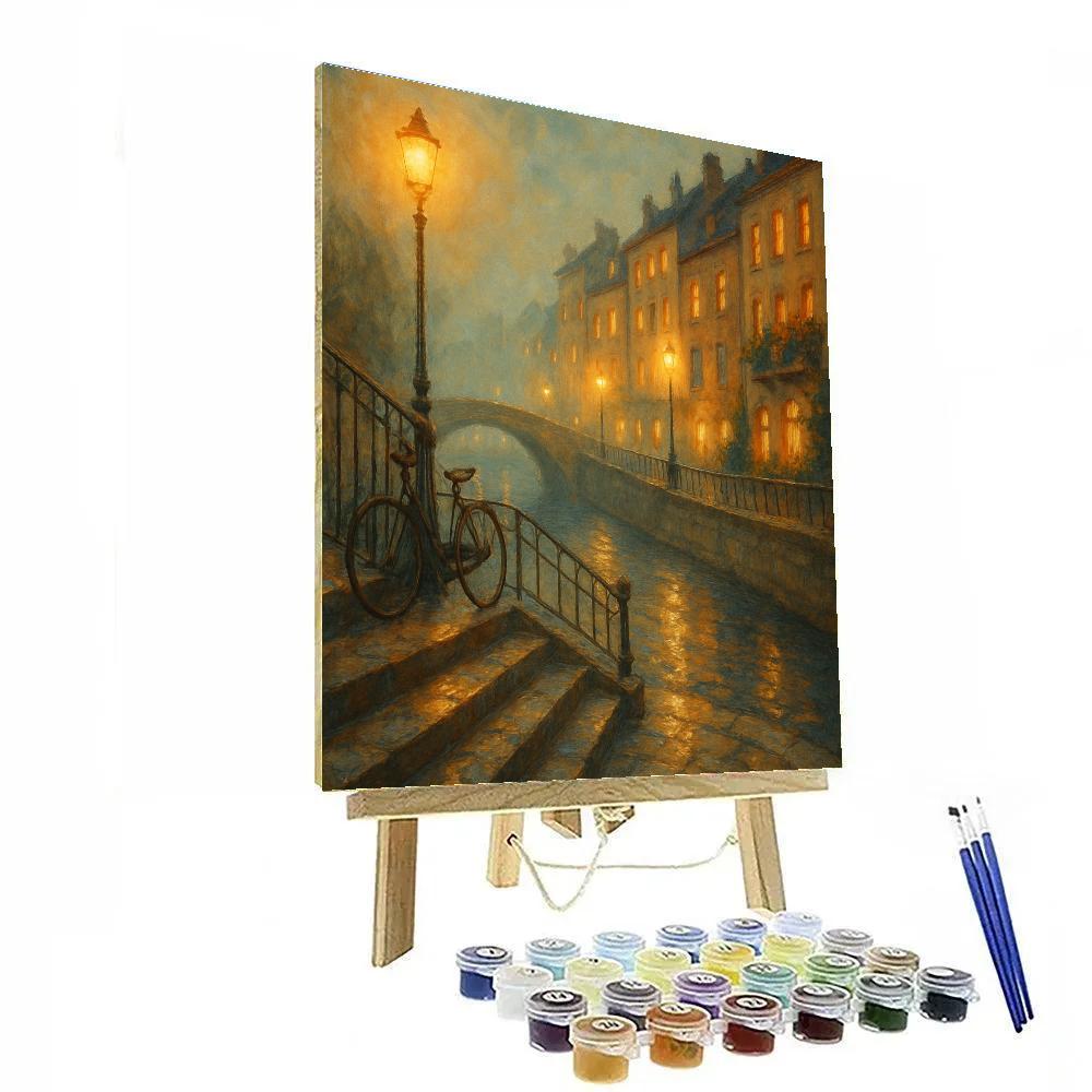 Lantern Mist On The Riverside Steps paint by color