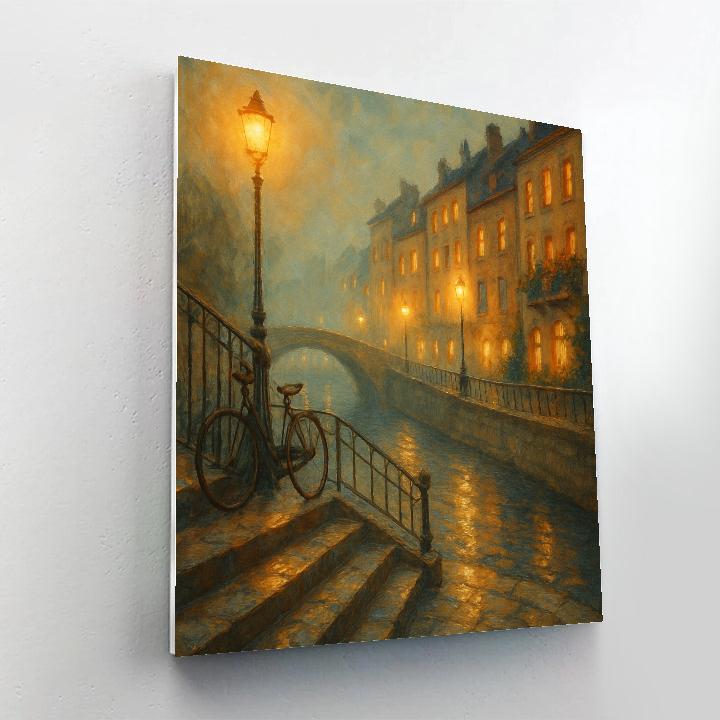 Lantern Mist On The Riverside Steps paint by color